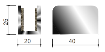 Bodenführung Glastüren, Edelstahl