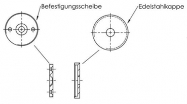 TAB-03 Taschenablage Befestigungsset Edelstahl V2A Feinschliff