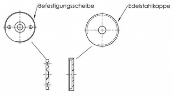 TAB-03 Taschenablage Befestigungsset Edelstahl V2A Feinschliff